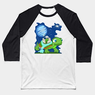 World on a turtle on a world, with aliens Baseball T-Shirt